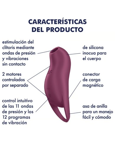 SATISFYER POCKET PRO 1 ESTIMULADOR CLITORIS GRANATE