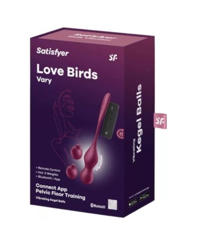 SATISFYER LOVE BIRDS VARY BOLAS VIBRADORES APP GRATUITA ROJO VINO