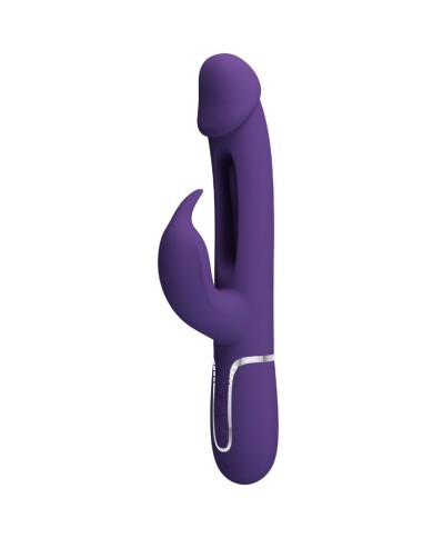PRETTY LOVE KAMPAS VIBRADOR RABBIT 3 EN 1 MULTIFUNCION CON LENGUA VIOLETA