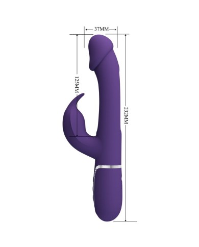 PRETTY LOVE KAMPAS VIBRADOR RABBIT 3 EN 1 MULTIFUNCION CON LENGUA VIOLETA