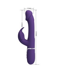 PRETTY LOVE KAMPAS VIBRADOR RABBIT 3 EN 1 MULTIFUNCION CON LENGUA VIOLETA