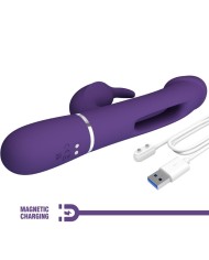 PRETTY LOVE KAMPAS VIBRADOR RABBIT 3 EN 1 MULTIFUNCION CON LENGUA VIOLETA