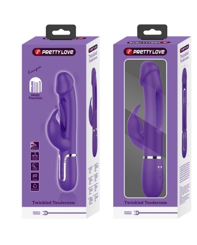 PRETTY LOVE KAMPAS VIBRADOR RABBIT 3 EN 1 MULTIFUNCION CON LENGUA VIOLETA