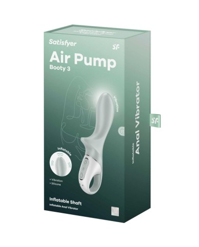 SATISFYER AIR PUMP BOOTY 3 VIBRADOR ANAL INFLABLE VERDE GRIS