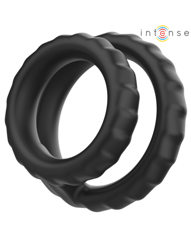 INTENSE DEWEY ANILLO DOBLE PARA PENE SILICONA NEGRO MODELO 2 INTENSE DEWEY ANILLO DOBLE PARA PENE SILICONA NEGRO MODELO 2