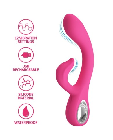 PRETTY LOVE FRITZ VIBRADOR RABBIT 12 VIBRACIONES ROSA