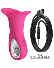 PRETTY LOVE CLYDE VIBRADOR ORAL LENGUA VIBRADORA 12 VIBRACIONES ROSA