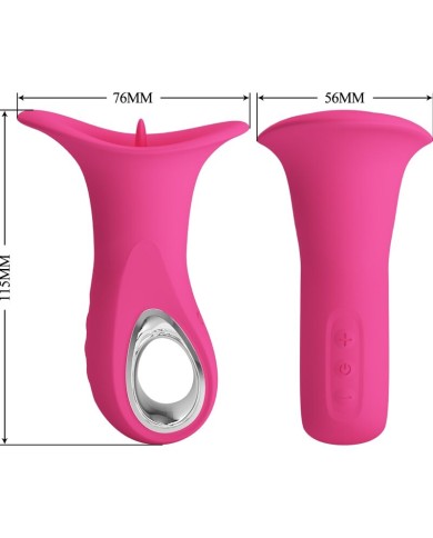 PRETTY LOVE CLYDE VIBRADOR ORAL LENGUA VIBRADORA 12 VIBRACIONES ROSA
