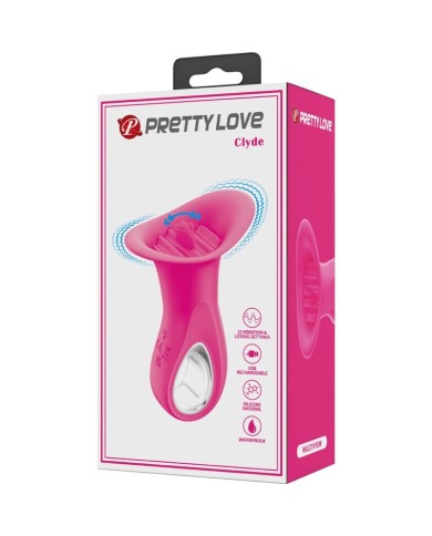 PRETTY LOVE CLYDE VIBRADOR ORAL LENGUA VIBRADORA 12 VIBRACIONES ROSA