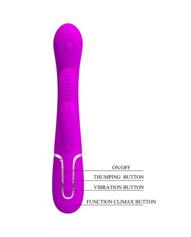PRETTY LOVE SHANIA TRIPLE VIBRADOR RABBIT MULTIFUNCION ROSA