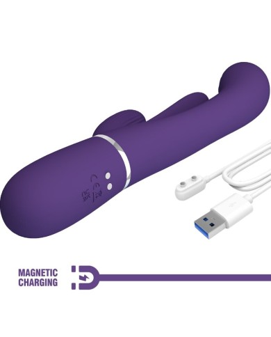 PRETTY LOVE SHANIA TRIPLE VIBRADOR RABBIT MULTIFUNCION MORADO