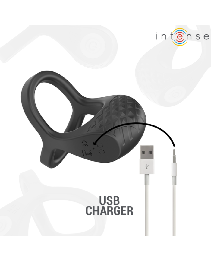 INTENSE ALEX ANILLO DOBLE VIBRADOR PENE 10 VIBRACIONES NEGRO INTENSE ALEX ANILLO DOBLE VIBRADOR PENE 10 VIBRACIONES NEGRO