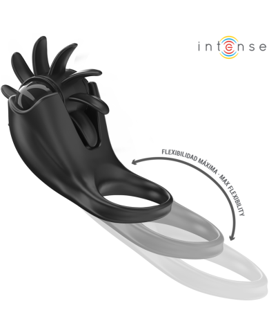 INTENSE MABEL ANILLO VIBRADOR 10 VIBRACIONES CON ESTIMULADOR DE CLITORIS NEGRO INTENSE MABEL ANILLO VIBRADOR 10 VIBRACIONES CON ESTIMULADOR DE CLITORIS NEGRO