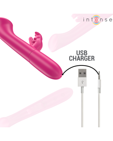 INTENSE JULIETA VIBRADOR RABBIT 186 CM 10 VIBRACIONES ROSA