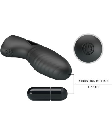 PRETTY LOVE ALAN VIBRADOR DE DEDO SILICONA NEGRO