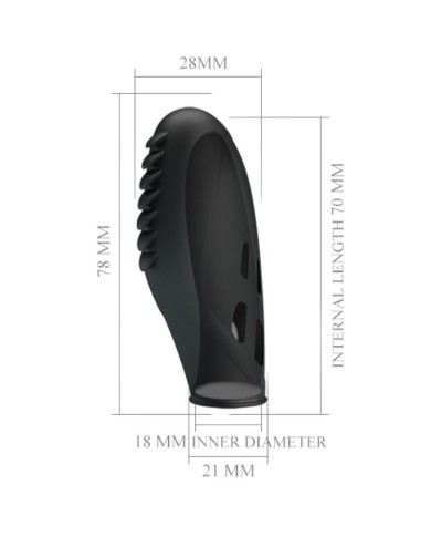 PRETTY LOVE GILO VIBRADOR DE DEDO SILICONA NEGRO