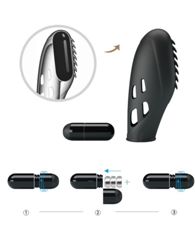 PRETTY LOVE GILO VIBRADOR DE DEDO SILICONA NEGRO