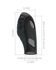 PRETTY LOVE LICH VIBRADOR DE DEDO SILICONA NEGRO