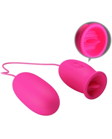 PRETTY LOVE DAISY HUEVO VIBRADOR LENGUA ESTIMULADORA DE CLITORIS ROSA