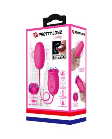 PRETTY LOVE DAISY HUEVO VIBRADOR LENGUA ESTIMULADORA DE CLITORIS ROSA