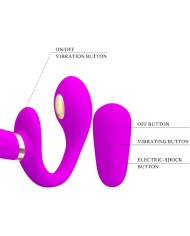 PRETTY LOVE THUNDERBIRD VIBRADOR DOBLE STRAP ON CONTROL REMOTO MORADO
