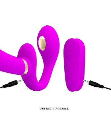 PRETTY LOVE THUNDERBIRD VIBRADOR DOBLE STRAP ON CONTROL REMOTO MORADO