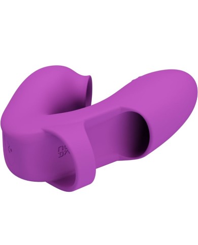 PRETTY LOVE ATHENA VIBRADOR DE DEDO CON ESTIMULADOR CLITORIS MORADO