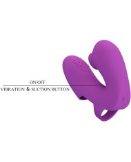 PRETTY LOVE ATHENA VIBRADOR DE DEDO CON ESTIMULADOR CLITORIS MORADO