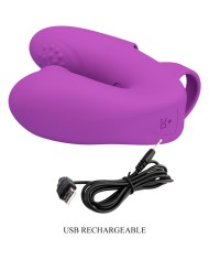 PRETTY LOVE ATHENA VIBRADOR DE DEDO CON ESTIMULADOR CLITORIS MORADO
