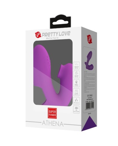 PRETTY LOVE ATHENA VIBRADOR DE DEDO CON ESTIMULADOR CLITORIS MORADO