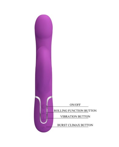PRETTY LOVE VIBRADOR ESTIMULADOR MULTIFUNCION 4 EN 1 MORADO