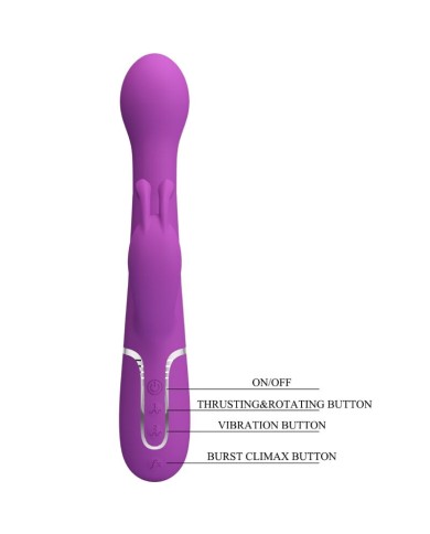 PRETTY LOVE DEJON VIBRADOR RABBIT MULTIFUNCION 3 EN 1 MORADO