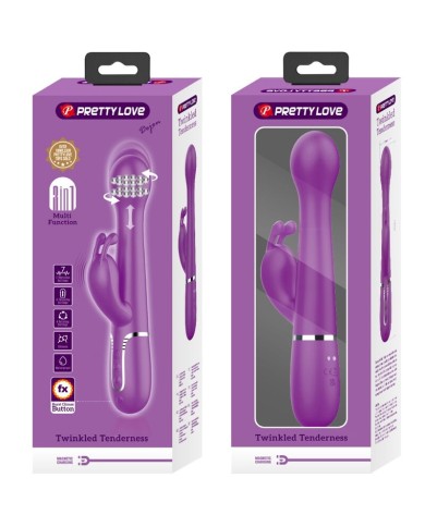 PRETTY LOVE DEJON VIBRADOR RABBIT MULTIFUNCION 3 EN 1 MORADO