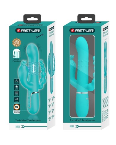 PRETTY LOVE CAMMY TRIPLE VIBRADOR RABBIT MULTIFUNCION 4 EN 1 AZUL