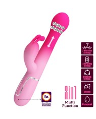PRETTY LOVE DEJON VIBRADOR RABBIT 3 EN 1 MULTIFUNCION ROSA