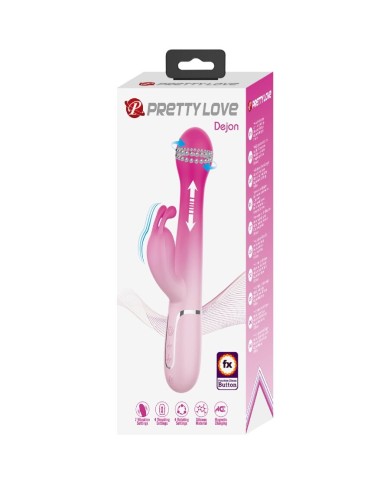 PRETTY LOVE DEJON VIBRADOR RABBIT 3 EN 1 MULTIFUNCION ROSA