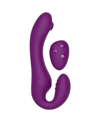 XOCOON STRAPLESS STRAP ON VIBRADOR 2 EN 1 CON CONTROL REMOTO MORADO