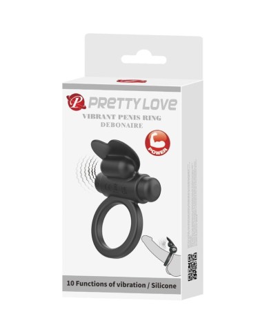 PRETTY LOVE DEBONAIRE ANILLO VIBRADOR CONEJO 10 VIBRACIONES NEGRO PRETTY LOVE DEBONAIRE ANILLO VIBRADOR CONEJO 10 VIBRACIONES NEGRO