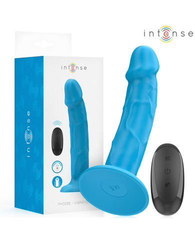 INTENSE PHOEBE VIBRADOR REALISTICO 10 VIBRACIONES AZUL CONTROL REMOTO