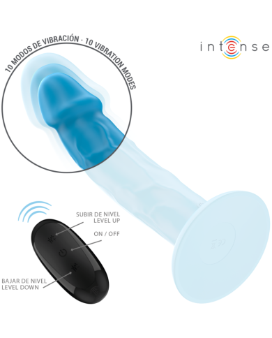 INTENSE PHOEBE VIBRADOR REALISTICO 10 VIBRACIONES AZUL CONTROL REMOTO