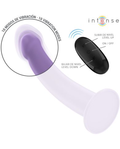 INTENSE EDDIE VIBRADOR 175 CM 10 VIBRACIONES MORADO CONTROL REMOTO
