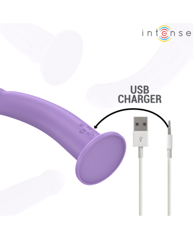 INTENSE EDDIE VIBRADOR 175 CM 10 VIBRACIONES MORADO CONTROL REMOTO