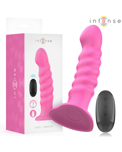 INTENSE CINDY VIBRADOR TALLA L DISENO EN ESPIRAL 10 VIBRACIONES ROSA CONTROL REMOTO