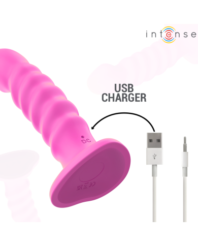 INTENSE CINDY VIBRADOR TALLA L DISENO EN ESPIRAL 10 VIBRACIONES ROSA CONTROL REMOTO