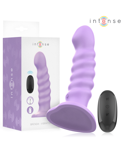 INTENSE BRENDA VIBRADOR TALLA M DISENO EN ESPIRAL 10 VIBRACIONES MORADO CONTROL REMOTO