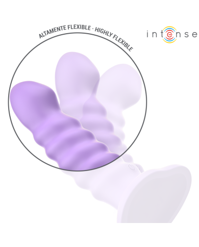 INTENSE BRENDA VIBRADOR TALLA M DISENO EN ESPIRAL 10 VIBRACIONES MORADO CONTROL REMOTO