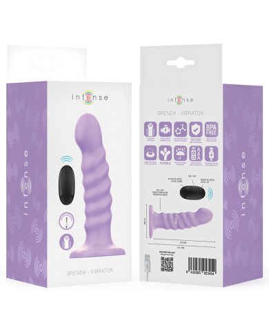 INTENSE BRENDA VIBRADOR TALLA M DISENO EN ESPIRAL 10 VIBRACIONES MORADO CONTROL REMOTO