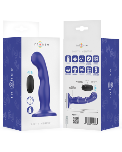 INTENSE SHORTY VIBRADOR CON VENTOSA AZUL CONTROL REMOTO