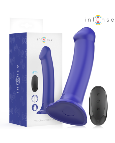 INTENSE VICTORIA VIBRADOR CON VENTOSA 10 VIBRACIONES AZUL OSCURO CONTROL REMOTO