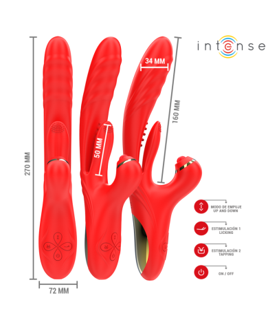 INTENSE ROSALIA VIBRADOR MULTIFUNCION 3 EN 1 ROJO